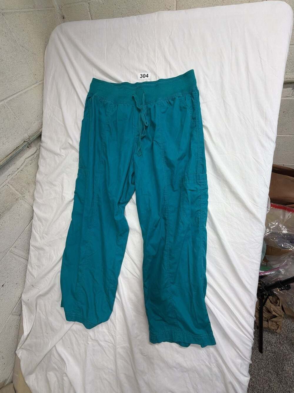 Peaches Uniforms Teal Knit Waistband Cargo Scrub Pants XL
